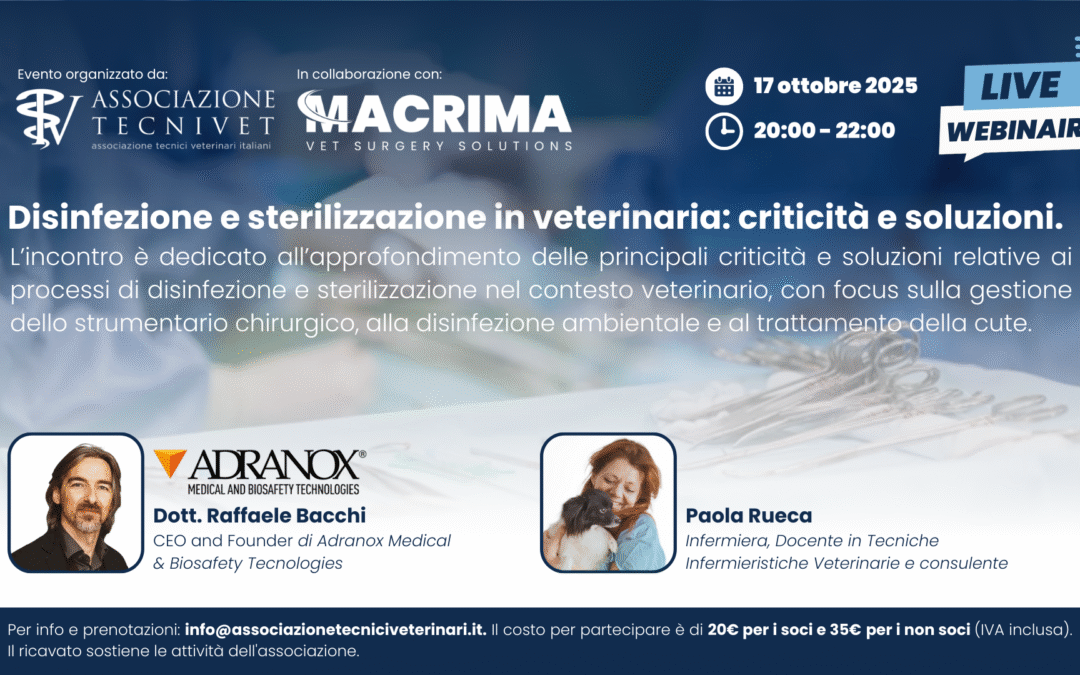Disinfezione e sterilizzazione in veterinaria: criticità e soluzioni